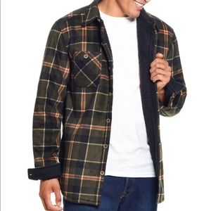 Men’s Sherpa Lined Fleece Shirt Jacket XL NWT!!